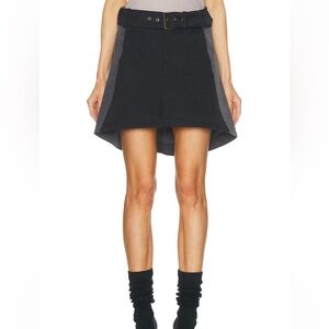 NWT JW Anderson S/S 2025 Dark Grey Paneled Mini Skirt Size US 2